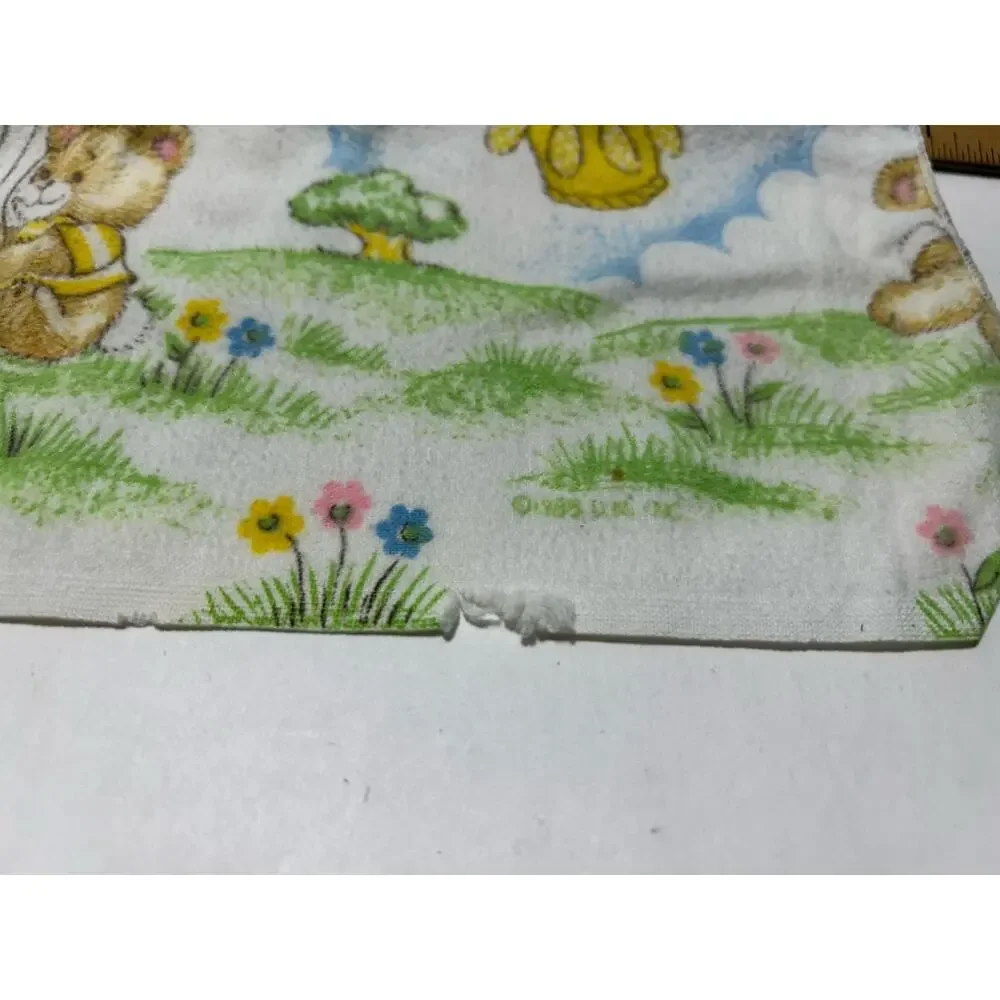 2 Vintage Toddletime Receiving Baby Blanket Bears Balloons Rainbows Flannel